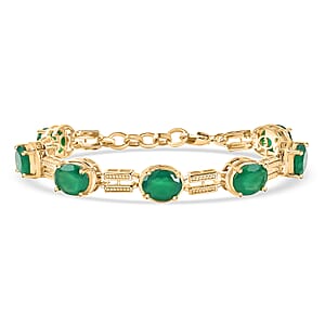 EverTrue Green Onyx 17.00 ctw Bracelet in 18K Yellow Gold Plated (7.25 In)