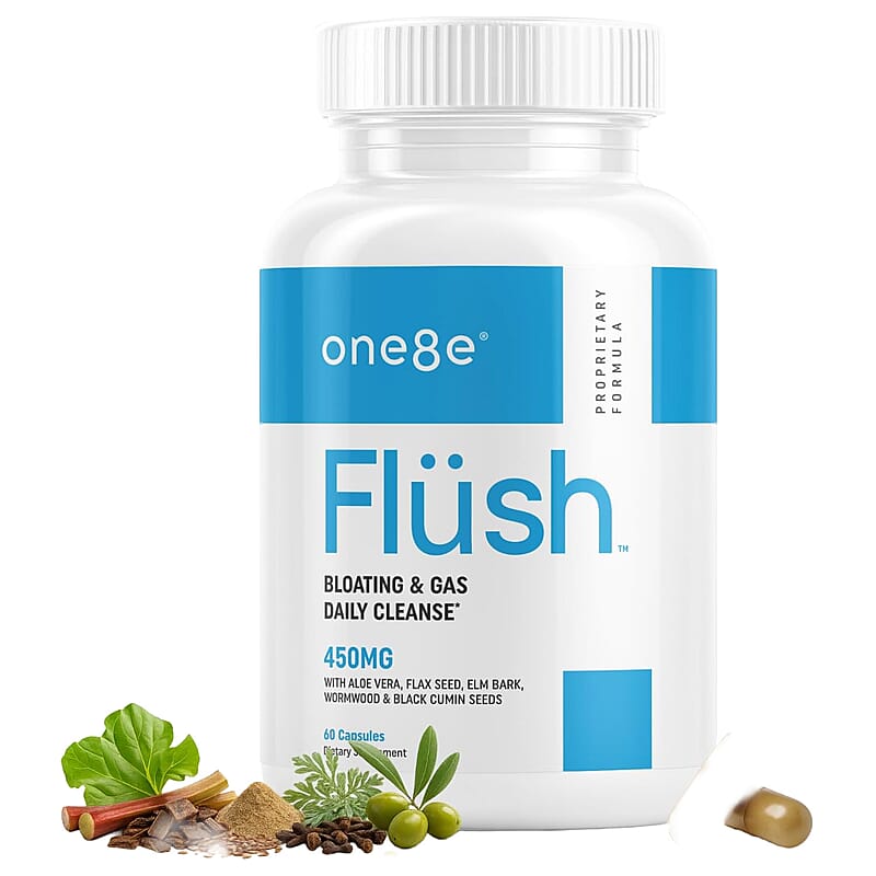 One8e Flush Bloating & Gas Daily Cleanse Supplement (60 Capsules) Made in US