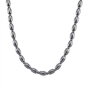 Terahertz 250.00 ctw Barrel Beaded Necklace in Stainless Steel 18 Inches
