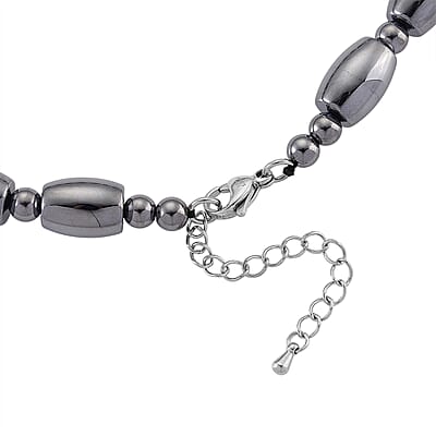 Terahertz 250.00 ctw Barrel Beaded Necklace in Stainless Steel 18 Inches