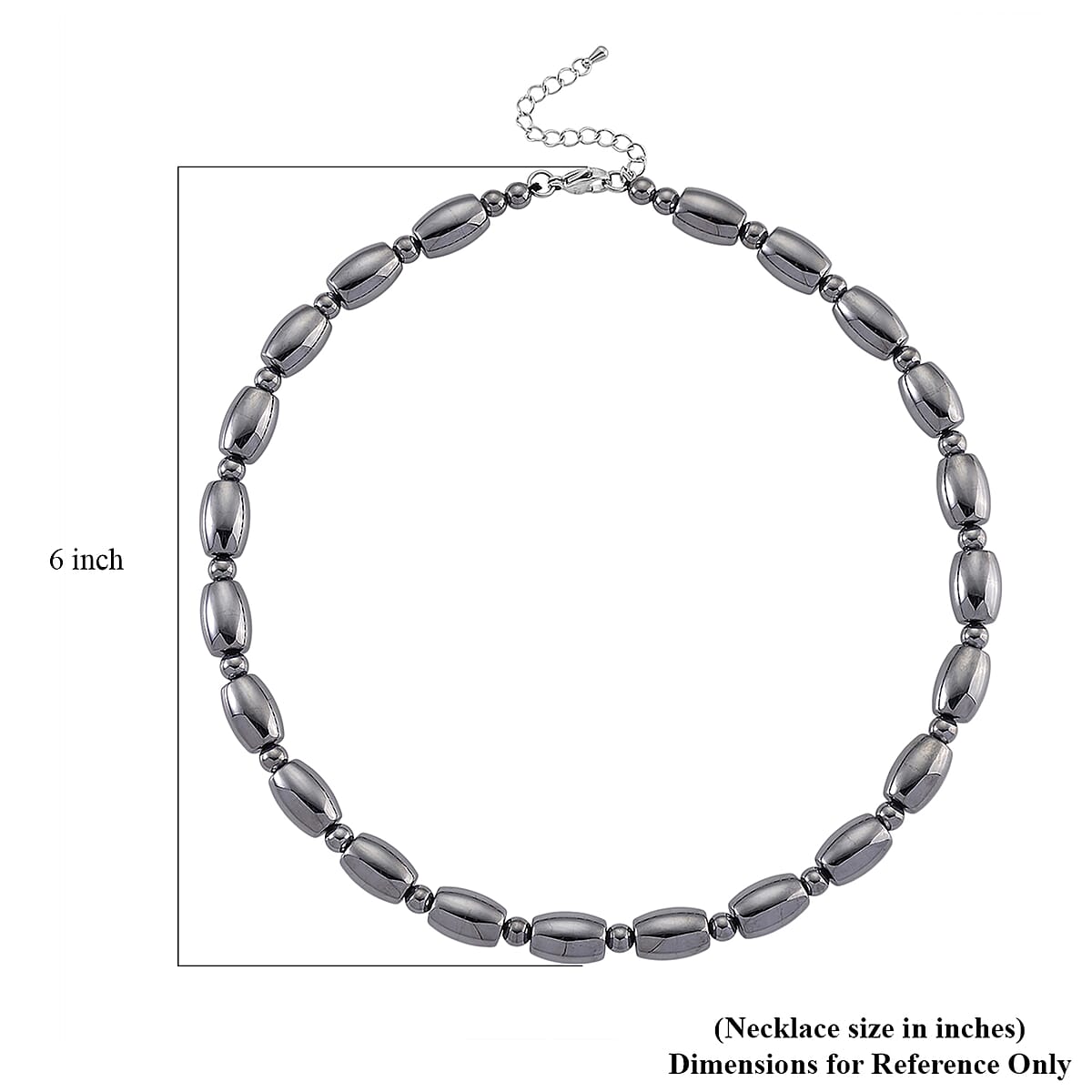 Terahertz 250.00 ctw Barrel Beaded Necklace in Stainless Steel 18 Inches image number 6