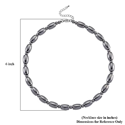 Terahertz 250.00 ctw Barrel Beaded Necklace in Stainless Steel 18 Inches