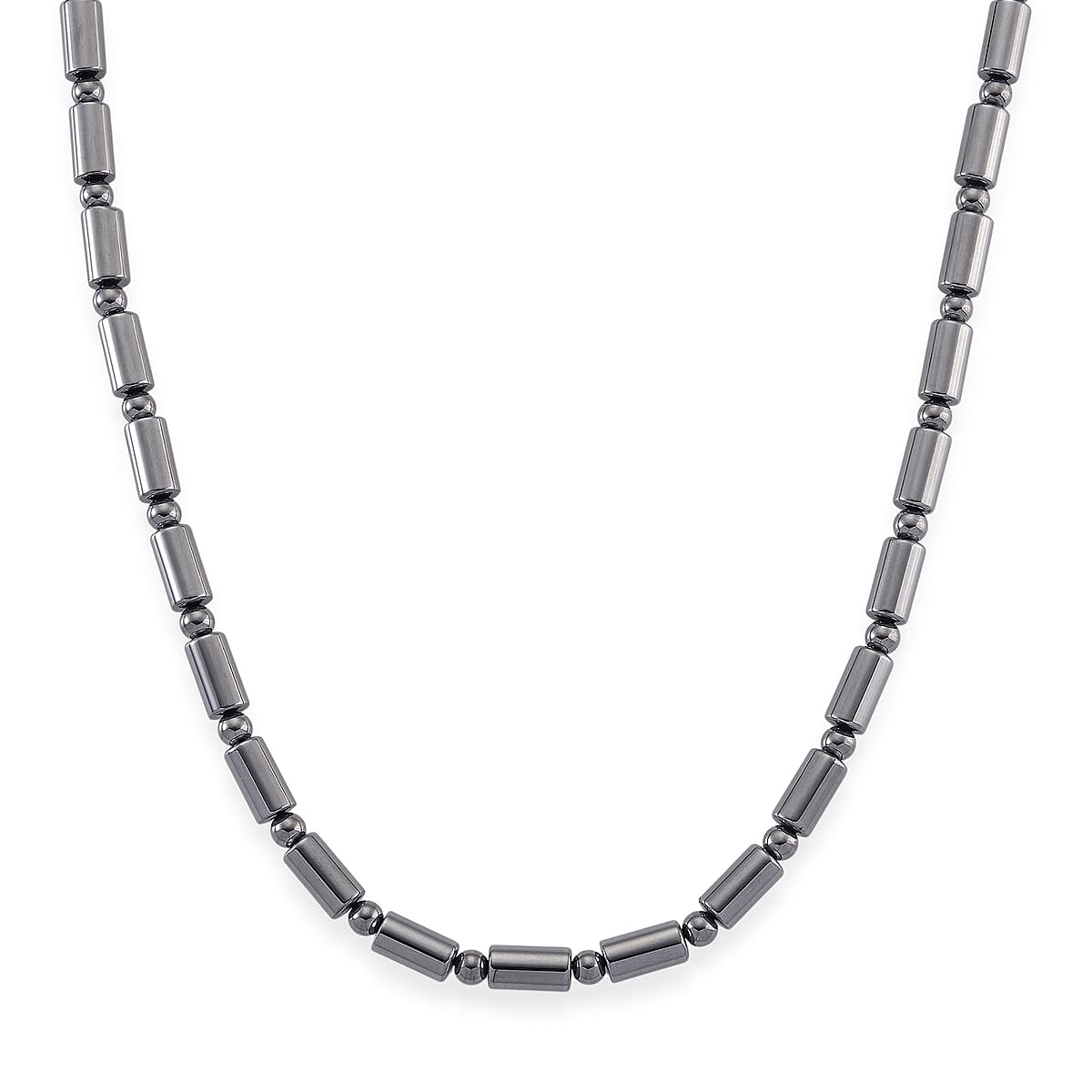 Terahertz 150.00 ctw Fancy and Barrel Beaded Necklace in Stainless Steel 18 Inches image number 0