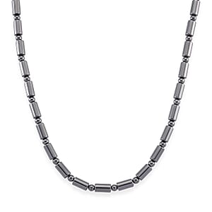 Terahertz 150.00 ctw Fancy and Barrel Beaded Necklace in Stainless Steel 18 Inches