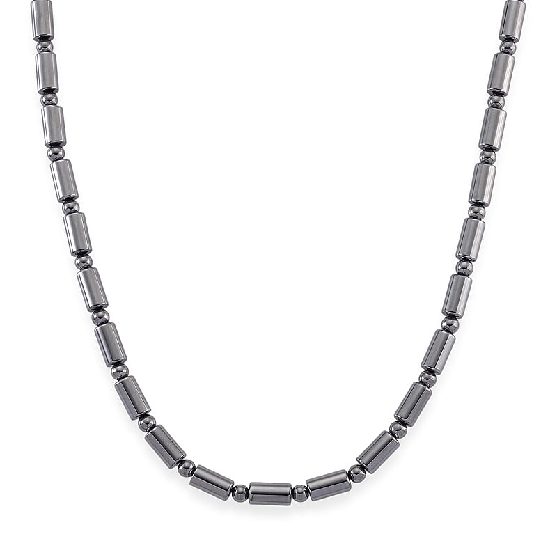 Terahertz 150.00 ctw Fancy and Barrel Beaded Necklace in Stainless Steel 18 Inches