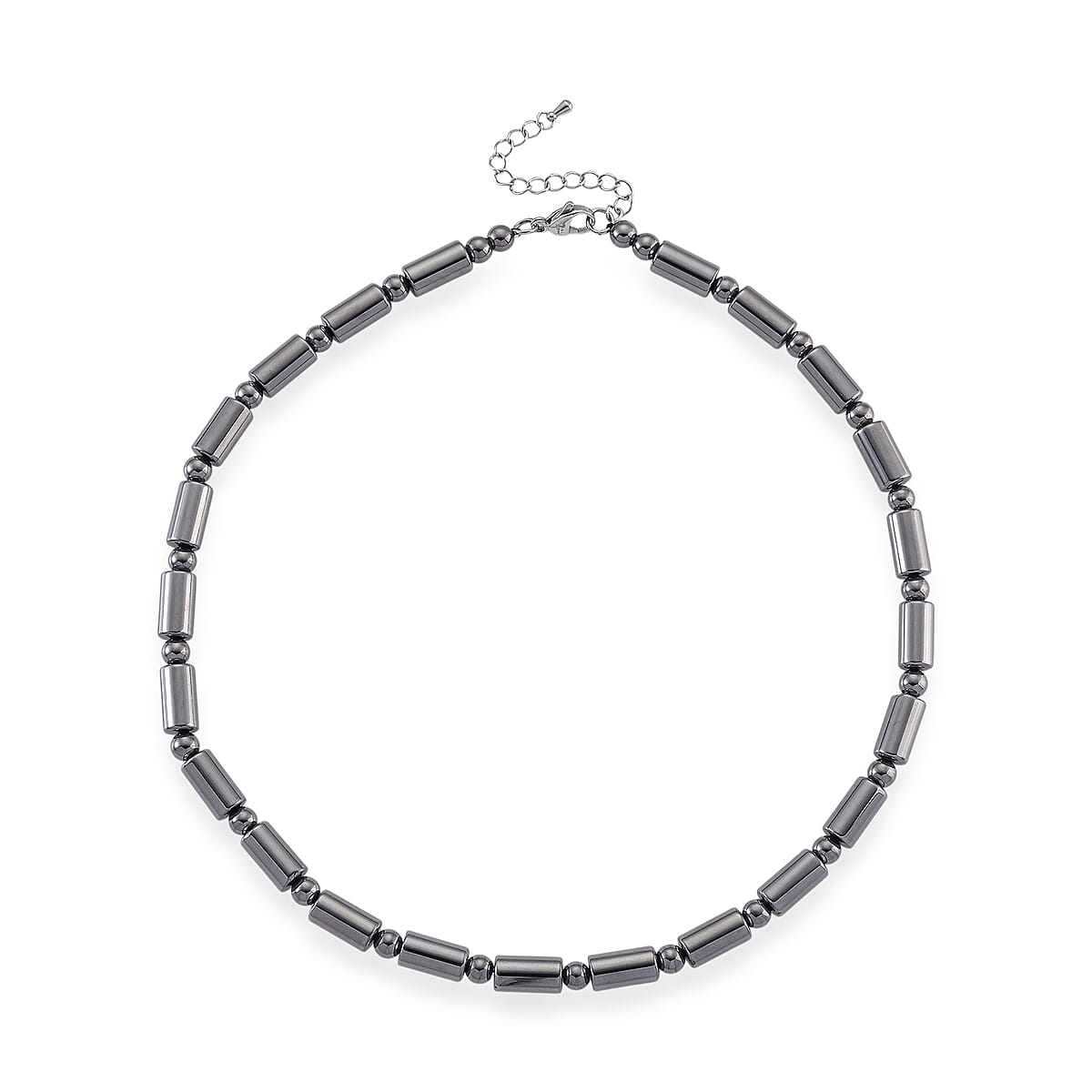Terahertz 150.00 ctw Fancy and Barrel Beaded Necklace in Stainless Steel 18 Inches image number 3