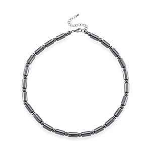 Terahertz 150.00 ctw Fancy and Barrel Beaded Necklace in Stainless Steel 18 Inches