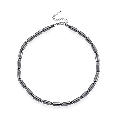 Terahertz 150.00 ctw Fancy and Barrel Beaded Necklace in Stainless Steel 18 Inches
