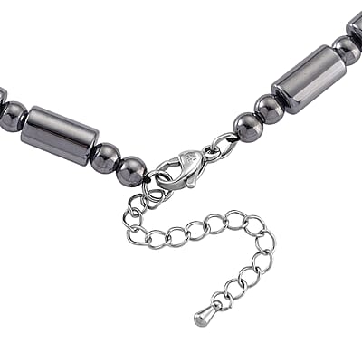 Terahertz 150.00 ctw Fancy and Barrel Beaded Necklace in Stainless Steel 18 Inches