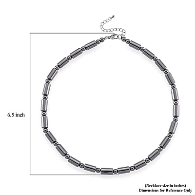 Terahertz 150.00 ctw Fancy and Barrel Beaded Necklace in Stainless Steel 18 Inches
