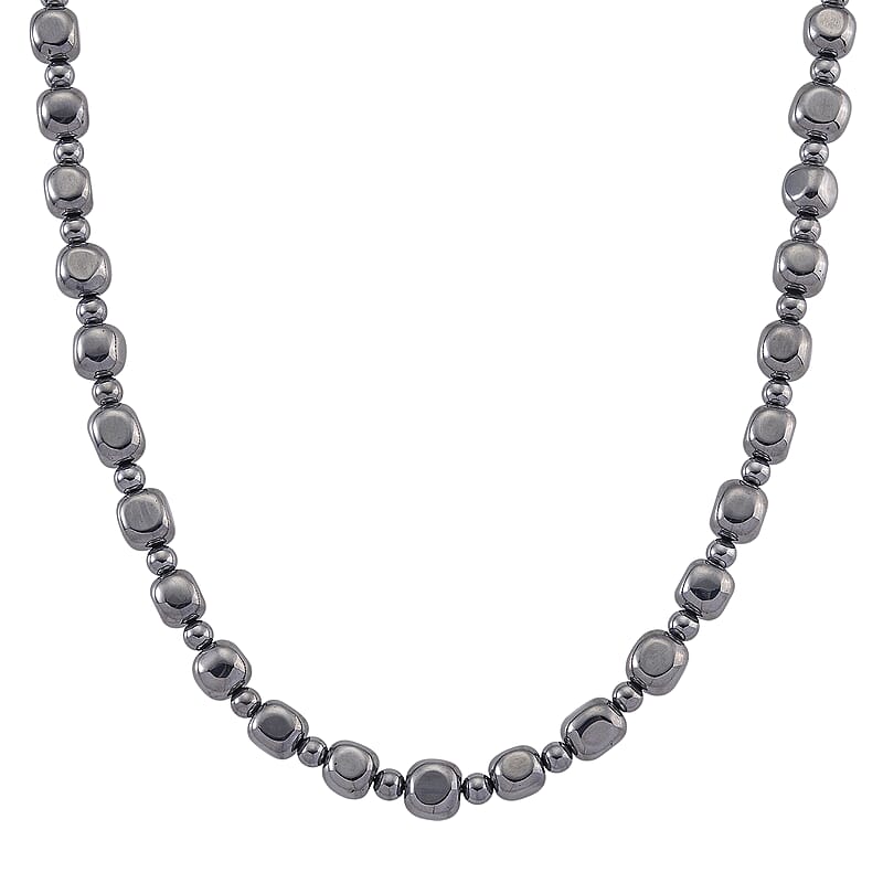 Terahertz 240.00 ctw Cushion and Beaded Necklace in Stainless Steel 18-20 Inches