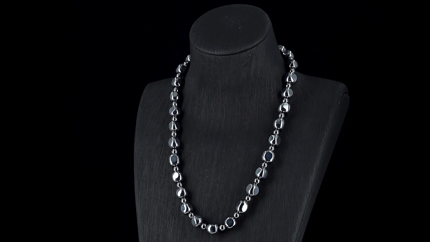 Terahertz 240.00 ctw Cushion and Beaded Necklace in Stainless Steel 18-20 Inches