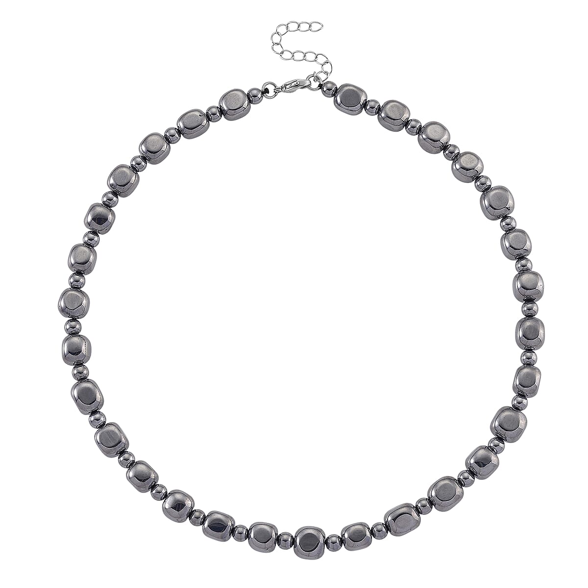 Terahertz 240.00 ctw Cushion and Beaded Necklace in Stainless Steel 18-20 Inches image number 2