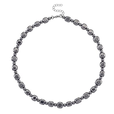 Terahertz 240.00 ctw Cushion and Beaded Necklace in Stainless Steel 18-20 Inches