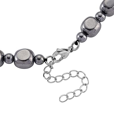 Terahertz 240.00 ctw Cushion and Beaded Necklace in Stainless Steel 18-20 Inches