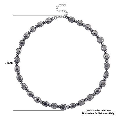 Terahertz 240.00 ctw Cushion and Beaded Necklace in Stainless Steel 18-20 Inches