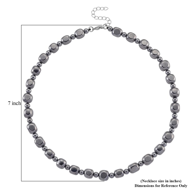 Terahertz 240.00 ctw Cushion and Beaded Necklace in Stainless Steel 18-20 Inches