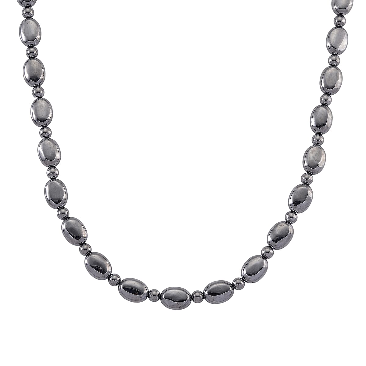 Terahertz 90.00 ctw Fancy and Barrel Beaded Necklace in Stainless Steel 18 Inches image number 0