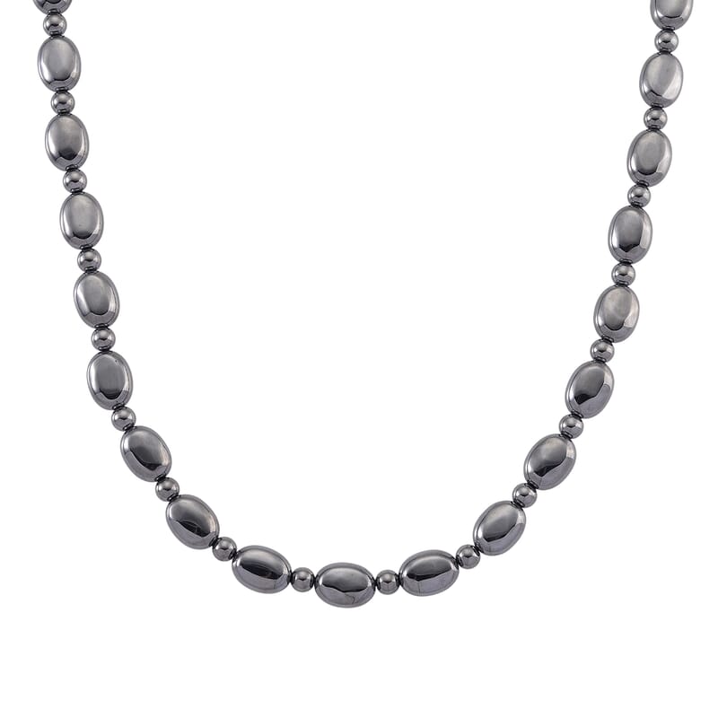  Terahertz 90.00 ctw Fancy and Barrel Beaded Necklace in Stainless Steel 18 Inches