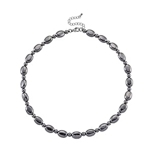 Doorbuster Terahertz 90.00 ctw Fancy and Barrel Beaded Necklace in Stainless Steel 18 Inches
