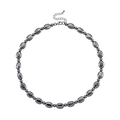  Terahertz 90.00 ctw Fancy and Barrel Beaded Necklace in Stainless Steel 18 Inches