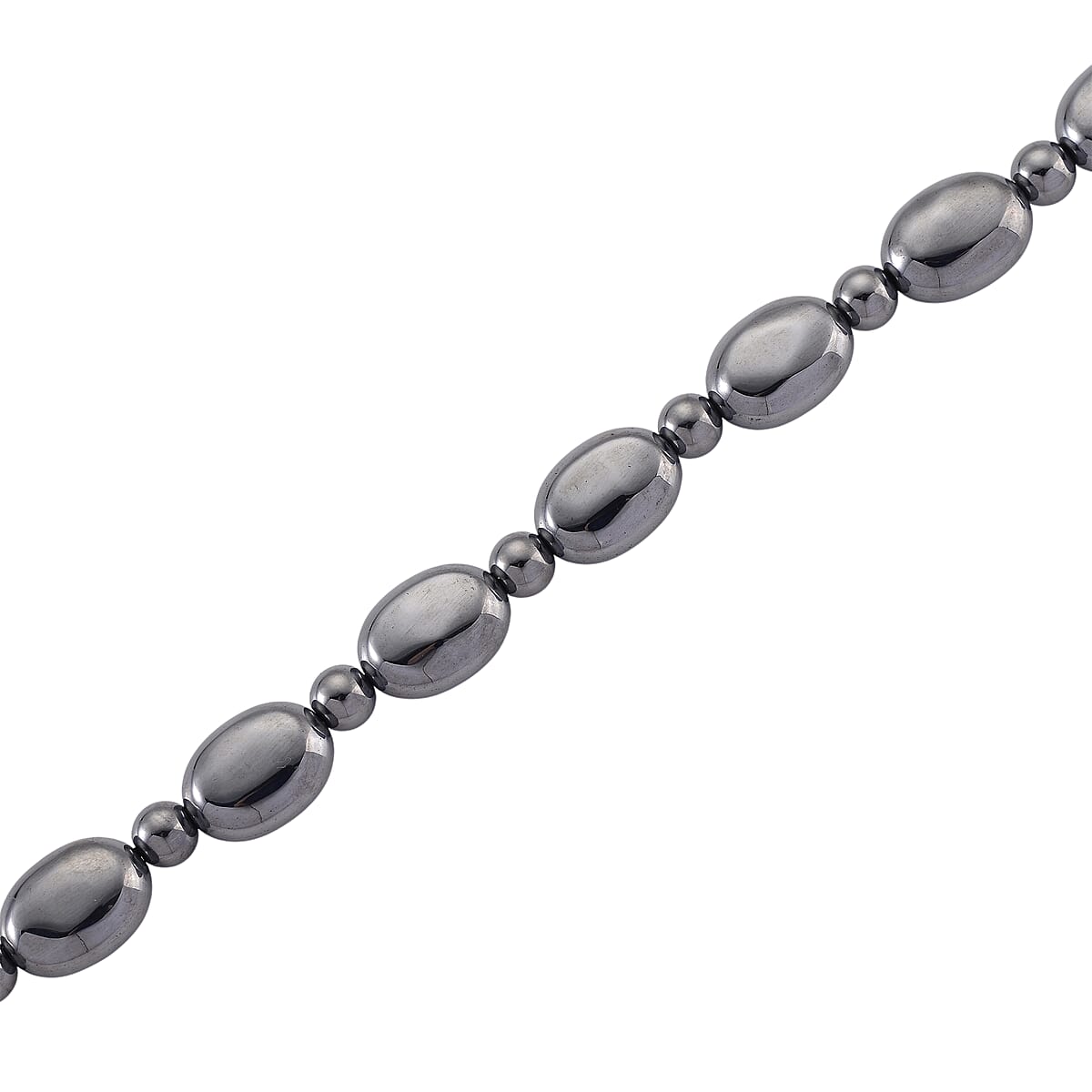 Terahertz 90.00 ctw Fancy and Barrel Beaded Necklace in Stainless Steel 18 Inches image number 4