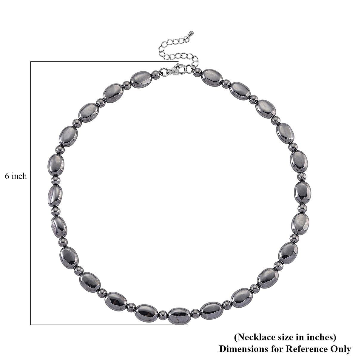 Terahertz 90.00 ctw Fancy and Barrel Beaded Necklace in Stainless Steel 18 Inches image number 6