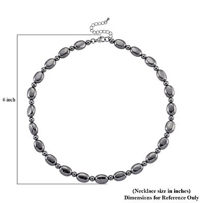  Terahertz 90.00 ctw Fancy and Barrel Beaded Necklace in Stainless Steel 18 Inches