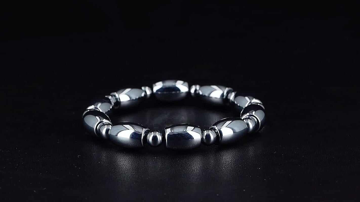 Terahertz 130.00 ctw Barrel and Beaded Stretch Bracelet