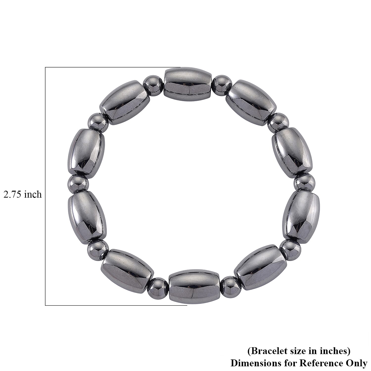 Terahertz 130.00 ctw Barrel and Beaded Stretch Bracelet