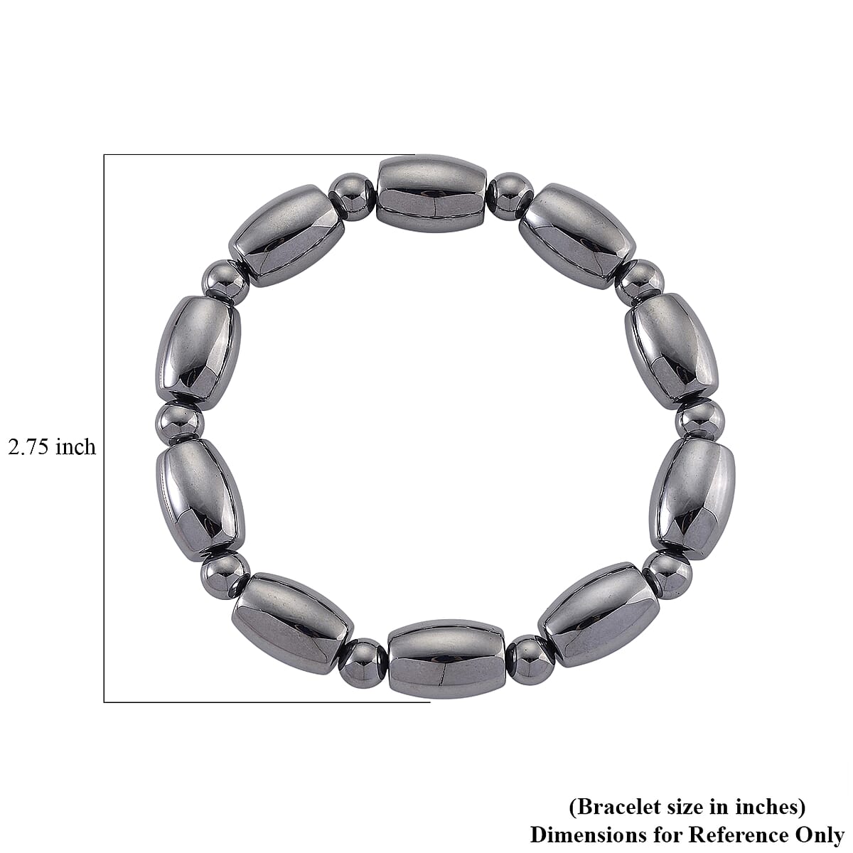 Terahertz 130.00 ctw Barrel and Beaded Stretch Bracelet image number 3