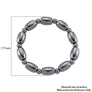 Terahertz 130.00 ctw Barrel and Beaded Stretch Bracelet