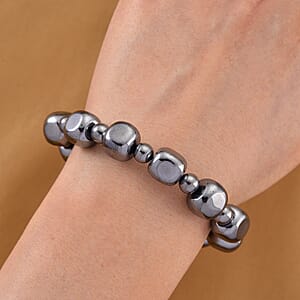 Terahertz 130.00 ctw Cushion and Beaded Stretch Bracelet