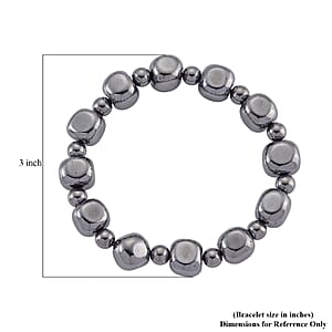 Terahertz 130.00 ctw Cushion and Beaded Stretch Bracelet