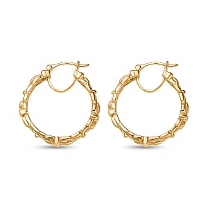 EverTrue Bronzella Collection Victorian Scroll Hoop Earrings in 18K YG Plated Bronze