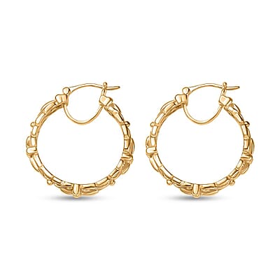 EverTrue Bronzella Collection Victorian Scroll Hoop Earrings in 18K YG Plated Bronze