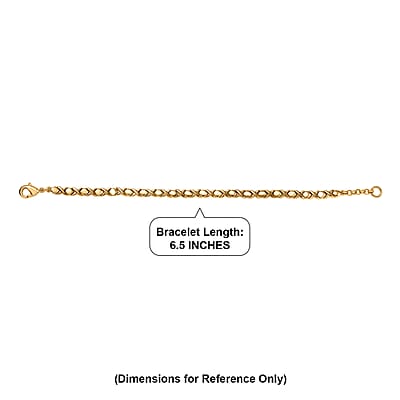 EverTrue Bronzella Collection Infinity Link XOXO Bracelet in 18K Yellow Gold Plated Bronze (6.50 In)