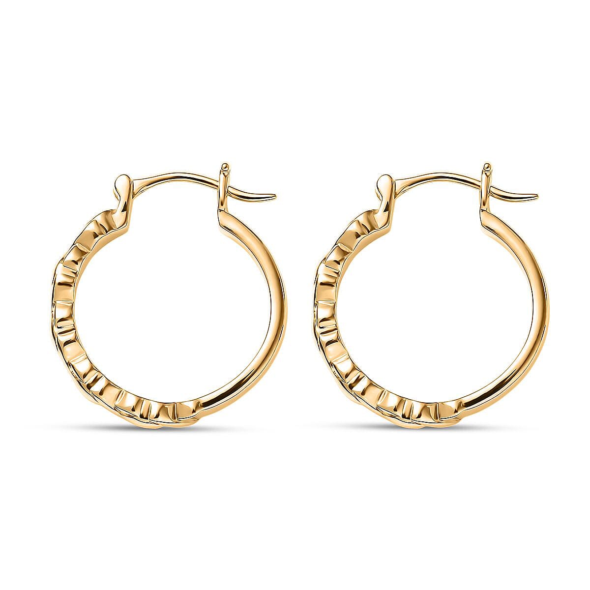 EverTrue Bronzella Collection Intertwined Helix Hoop Earrings in 18K YG Plated Bronze image number 3
