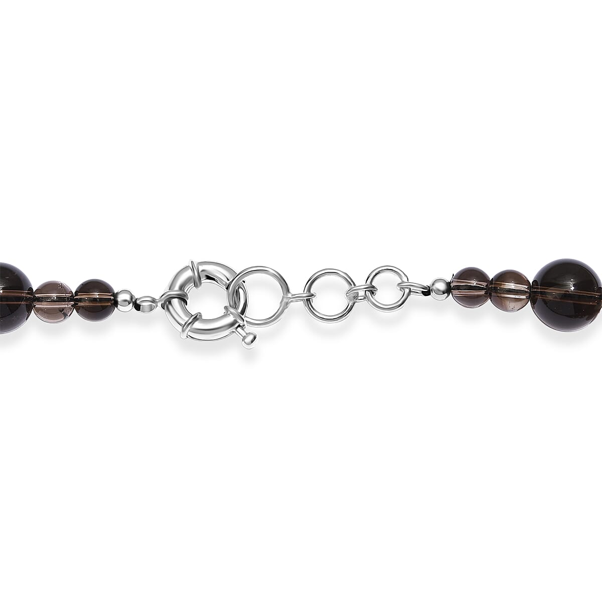 EverTrue Brazilian Smoky Quartz 382.00 ctw Beaded Necklace (20 Inches) in Platinum Bond image number 4