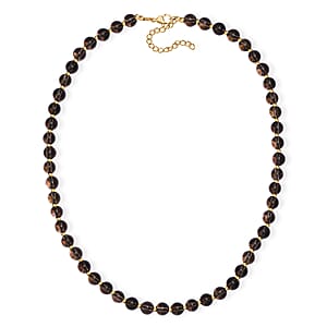 EverTrue Brazilian Smoky Quartz 130.00 ctw Beaded Necklace in 18K YG Plated and Stainless Steel (18 Inches)