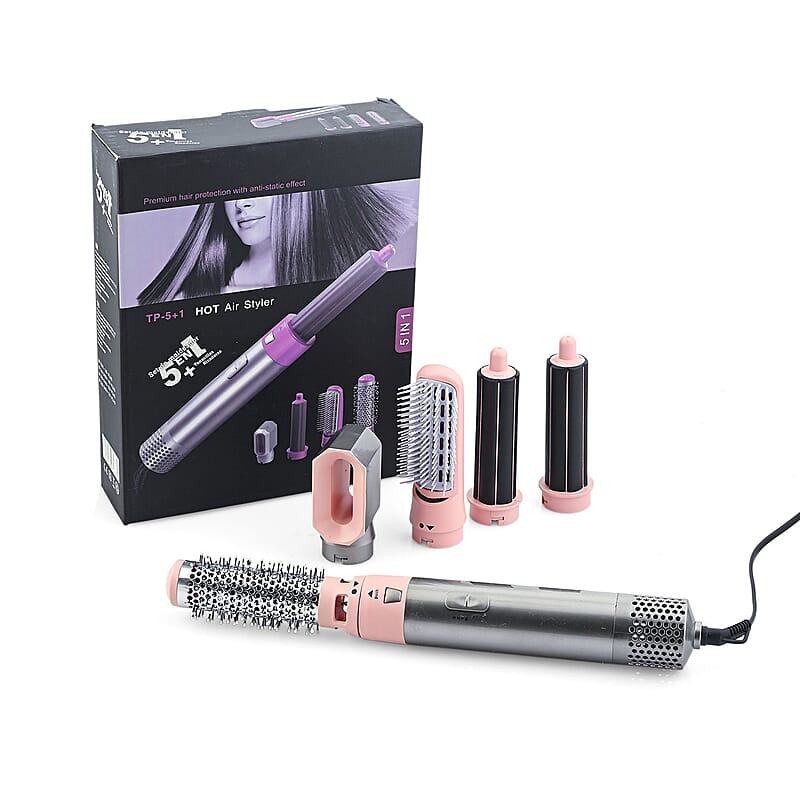Closeout Premium TP-5 In 1 Hot Air Styler Anti-Static Hair Protection Hot Air Brush
