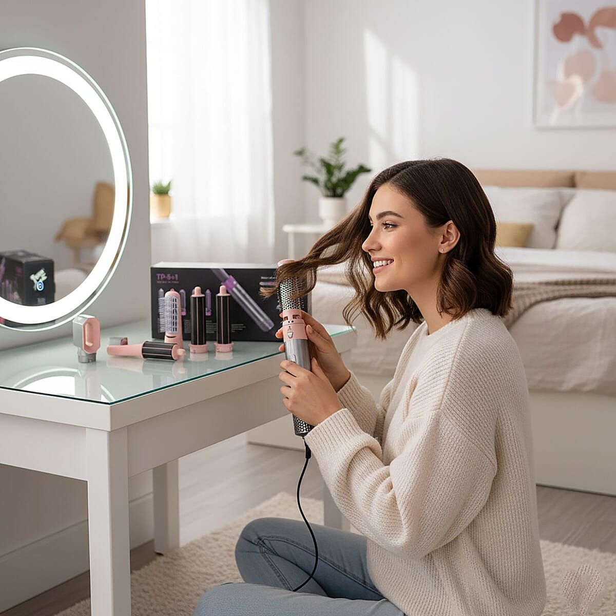 Doorbuster Closeout Premium TP-5 In 1 Hot Air Styler Anti-Static Hair Protection Hot Air Brush image number 1