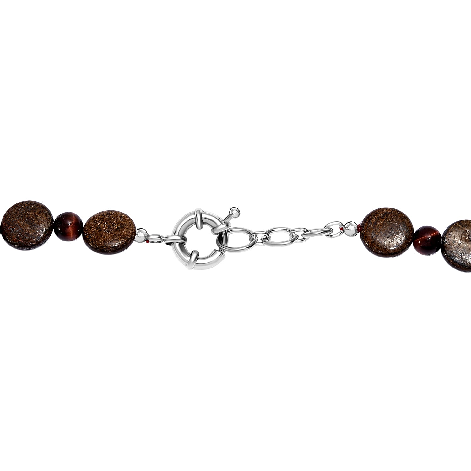 EverTrue Brownzite Jasper and Red Tiger Eye Beads Necklace