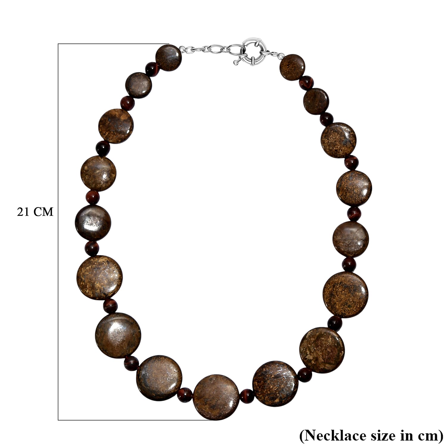 EverTrue Brownzite Jasper and Red Tiger Eye Beads Necklace