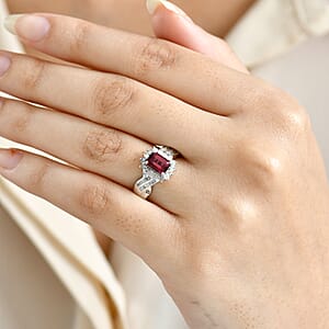 D'Joy  Byzantine Tourmaline, Diamond Ring in Rhodium Over Sterling Silver 1.60 ctw (Size 10.0)