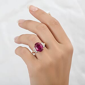 Luxoro AAA Royal Ruby, Diamond Ring in 10K Yellow Gold (Size 10.0)
