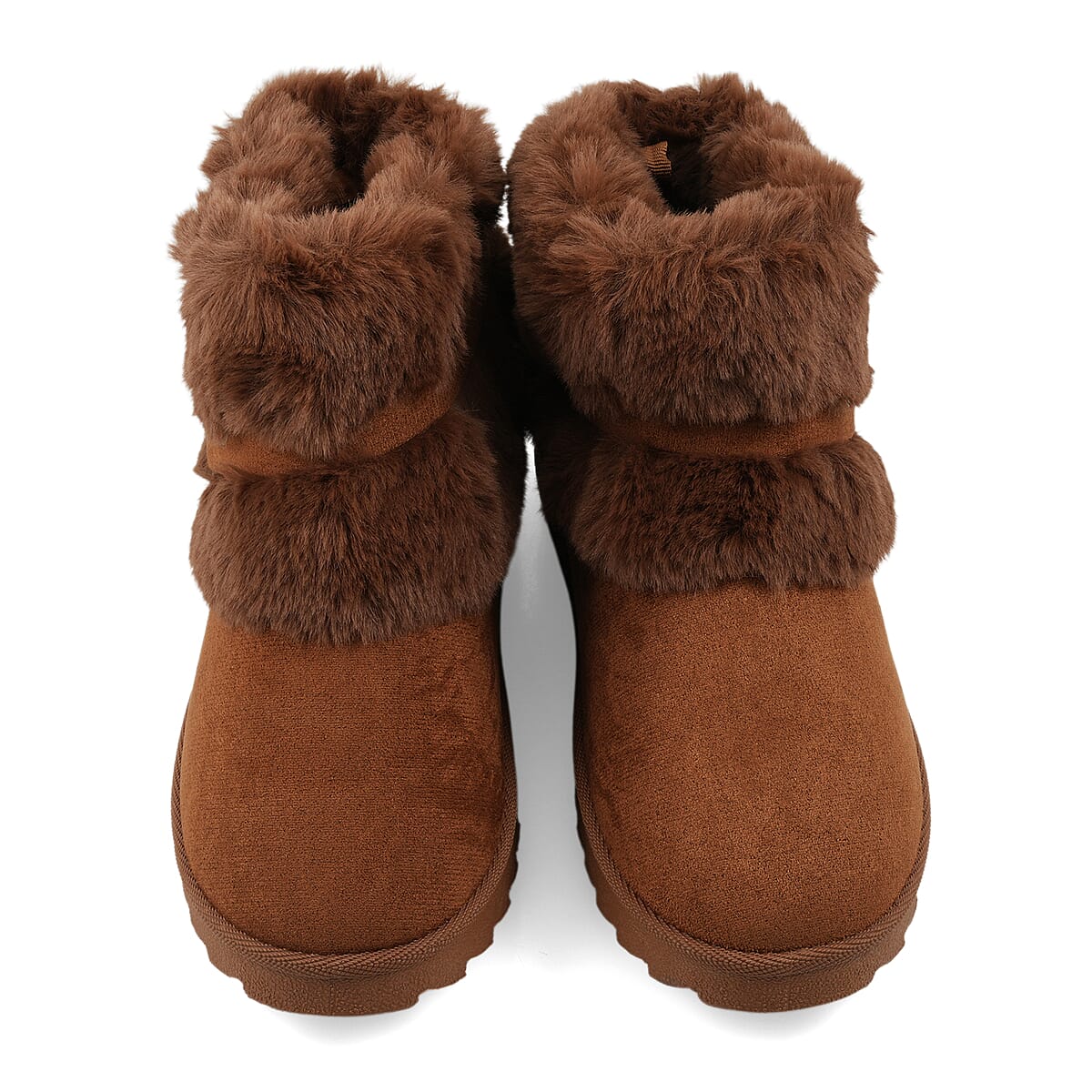 Love 83 Cognac Faux Fur and Suede Short Boots 6 image number 3