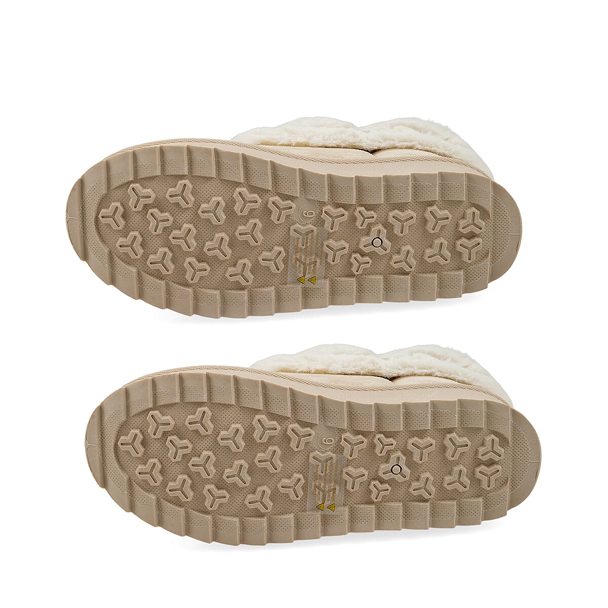 Love 83 Cream Faux Fur and Suede Short Boots 8 image number 5