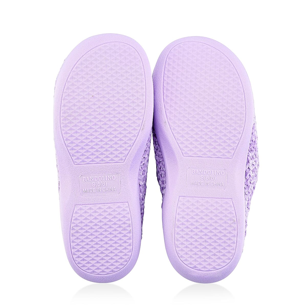 BANDOLINO Lilac Fur Lined Chenille House Slippers in Gifting Box - XL image number 6