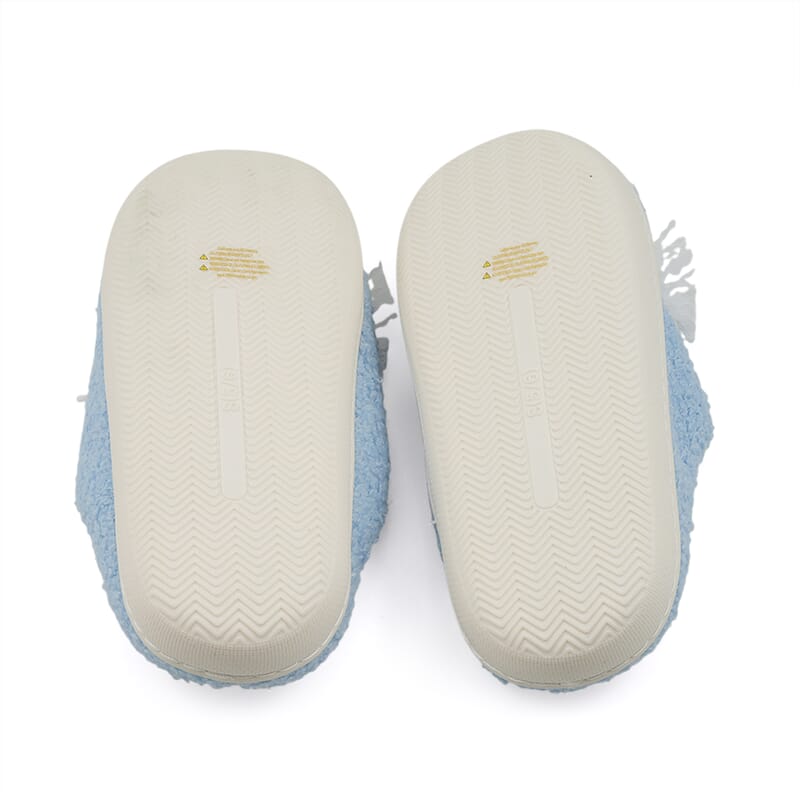 RAMPAGE Blue Bow Teddy Slippers with Matching Stainless Steel Water Bottle Gift Box – Large (9/10)